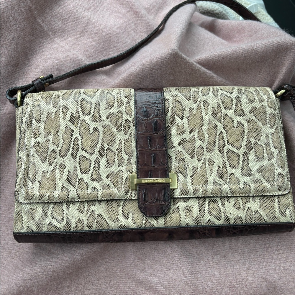 New Brahmin snakeskin purse
